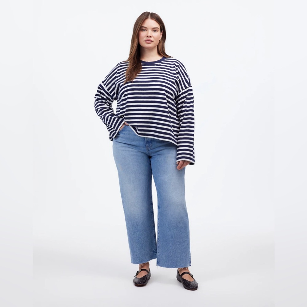 NWT Madewell The Plus Perfect Vintage Wide-Leg Crop Jean - 18W Blue